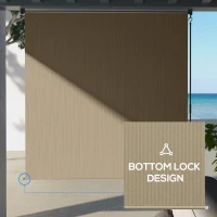 Outsunny Zewnętrzna Roleta, Montaż na Suficie/Ścianie, Korba Ręczna, Outdoor, Rama Aluminiowa, 183 x 185 cm, Beżowa(m-7)