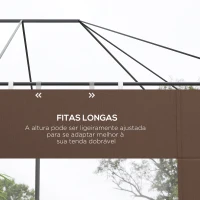 Outsunny Paredes Laterais para Tenda de 2 Painéis 295x195 cm em Tecido Oxford com Janela para Tendas de 6x3 m 3x3 m Marróm(m-6)