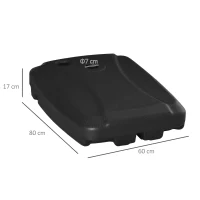 Outsunny Parasol Base - Water and Sand Filled, Up to 75kg, Portable Umbrella Stand Weights for Cantilever Banana Parasol with Wheels, Black(m-3)
