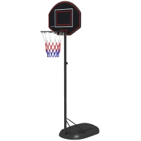 SPORTNOW Basketbalpaal, verstelbaar, stevig, 1,7-2,3 m korbhoogte, stalen frame, Zwart(m-1)