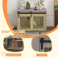 PawHut Dog Crate Furniture with Removable Cushion for Medium Dogs, 80 x 54 x 57cm - Brown(m-6)