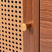 Credenza Moderna con 2 Ante e 3 Cassetti, Ripiano Regolabile, per Soggiorno e Camera da Letto, Colore noce(m-9)