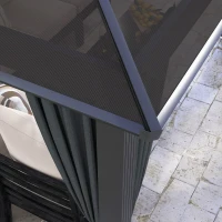 Outsunny 3 x 3.6m Hardtop Aluminium Gazebo - Black and Grey(m-9)