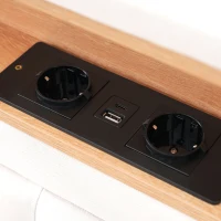 Letto Matrimoniale Imbottito con Contenitore, Testata Letto Matrimoniale Imbottita, 4 Cassetti e Stazione di Ricarica USB-C, Testiera Regolabile, Rete in Legno 160x200 cm, Beige(m-8)