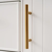 Credenza Elegante con 2 Ante e 3 Cassetti,  Design Moderno con Maniglie Decorative Oro, per Soggiorno e Camera da Letto, Bianco(m-10)