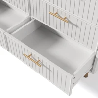 Cómoda y Aparador Moderna con 6 Cajones Aparador Elegante para Dormitorio y Espacios Habitables Blanco(m-7)
