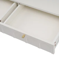 Toletta Elegante con 2 Cassetti, Design Classico per Camera da Letto, Bianco Crema(m-10)