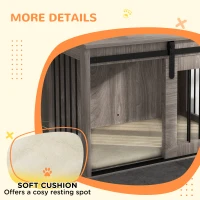 PawHut Dog Crate Furniture with Removable Cushion for Medium Dogs, 80 x 54 x 57cm - Brown(m-7)