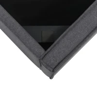 Letto Matrimoniale Idraulico Imbottito 140x200 cm con Rete a Doghe in Metallo, Struttura Moderna con Contenitore, Tessuto in Cotone (Con Materasso Incluso) - Letto Matrimoniale con Contenitore, Testata Imbottita, Grigio(m-10)