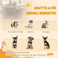 PawHut Box per Animali con 7 Finestre, 3 Porte e 2 Borse Portaoggetti, in Poliestere e Acciaio, 84x64x53 cm(m-4)