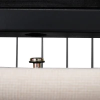 Letto Matrimoniale con LED e 4 Cassetti, Testiera Regolabile in Altezza, Testata Letto Matrimoniale Imbottita, Struttura Letto Matrimoniale in Legno (Senza Materasso), Beige(m-10)