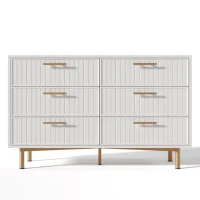 Cómoda y Aparador Moderna con 6 Cajones Aparador Elegante para Dormitorio y Espacios Habitables Blanco(m-1)