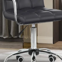 HOMCOM Scaun Rotativ cu Brațe din Piele Sintetică, Negru 52.5x54x94cm(m-14)