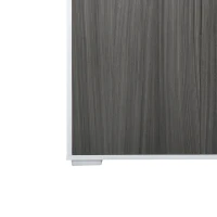 HOMCOM Dulap multifuncțional din lemn pentru camera de zi, bucătărie, birou cu deschidere prin apăsare, 117x36x74cm - alb/ gri închis(m-12)