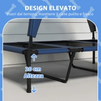 PawHut Cuccia per Cani Taglia Grande con Tettuccio Protettivo, in Acciaio e Poliestere, 106x76x94 cm, Blu Scuro(m-7)