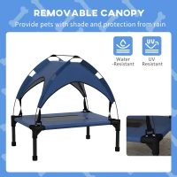 PawHut Cooling Raised Pet Bed w/ Washable Breathable Mesh, for Mini Small Dogs, 61 x 46 x 63cm - Dark Blue(m-5)