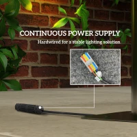 Outsunny Stâlp de Iluminat pentru Exterior, Impermeabil, Lampion cu Stâlp din Oțel și Abajur Rotund din Acrilic, Ø25x223 cm, Alb Crem(m-6)