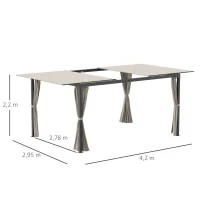 Outsunny Pergola z Pawilonem, 4 Zasłony, 1 Ruchomy Dach, Ochrona Przed Słońcem, Beżowy(m-3)