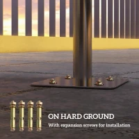 Outsunny Stâlp de Iluminat pentru Exterior, Impermeabil, Lampion cu Stâlp din Oțel și Abajur Rotund din Acrilic, Ø25x223 cm, Alb Crem(m-5)