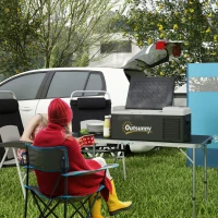 Outsunny 16L Portable Car Fridge, -20℃ to 10℃ Adjustable Temperature - Black/Grey(m-2)