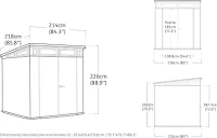 Keter Casetta da Giardino Artisan 7x7, Grigia, 214 X 218 X 226 h(m-3)