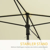 Outsunny Sonnenschirm Strandschirm Gartenschirm Schirm Balkonschirm Sonnenschutz knickbar Cremeweiß(m-7)