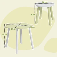 ZONEKIZ Conjunto de Mesa e 2 Cadeira para Crianças de 2-5 Anos Mesa Ø59x50 cm e Cadeiras Ø28x26 cm Verde Pastel e Branco(m-3)