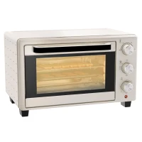 HOMCOM Mini Oven, 21L Countertop Electric Grill, Toaster Oven with Adjustable Temperature, Timer, Baking Tray and Wire Rack, 1400W, Cream(m-11)