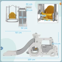 AiyaPlay Set Jocuri 6-in-1 – Tobogan, Leagan & Masinuta Copii(m-3)