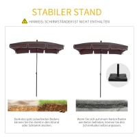 Outsunny Sonnenschirm Strandschirm Gartenschirm Schirm Balkonschirm Sonnenschutz knickbar Kaffee-Braun(m-6)