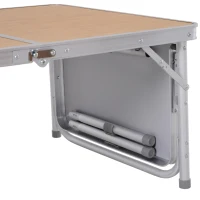 Table de camping pliante avec rallonge alu. MDF imitation bambou(m-7)