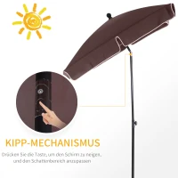 Outsunny Sonnenschirm Strandschirm Gartenschirm Schirm Balkonschirm Sonnenschutz knickbar Kaffee-Braun(m-4)