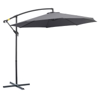 Outsunny Ombrellone A Braccio Con Tettuccio Regolabile A 2 Livelli - Base A Croce Inclusa 267x265 Cm