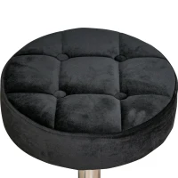 HOMCOM Salonkruk, in hoogte verstelbaar, met fluweelachtige bekleding, Ø35 x 49-61 cm, Zwart(m-7)