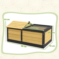 PawHut Wooden Tortoise House, Small Pet Reptile Shelter, with Hide Den and Run - Yellow(m-3)