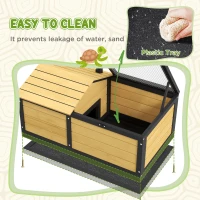 PawHut Wooden Tortoise House, Small Pet Reptile Shelter, with Hide Den and Run - Yellow(m-6)