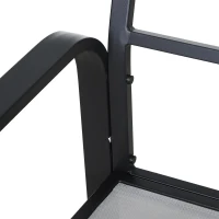 Outsunny 4pcs Garden Sofa Set 2 Single Armchair, 1 Bench & 1 Coffee Table Set Aluminum Frame Patio Furniture with Cushions, Black(m-9)