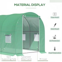 Outsunny 3x2 m Polytunnel Walk-in Greenhouse with Zip Door and Windows-Green(m-5)