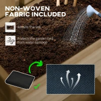 Outsunny Set of 2 Wall-mounted Wooden Garden Planters with Trellis, Drainage Holes and Movable Planter Boxes, Wall Raised Garden Bed for Patio, Carbonised(m-6)