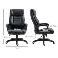Vinsetto High Back Executive Office Chair 6- Point Vibration Massage Extra Padded Swivel Ergonomic Tilt Desk Seat, Black(m-3)