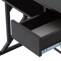 HOMCOM Computer Desk with Display Stand, Sliding Keyboard Tray Drawer and Host Box Shelf Home Office Workstation Dark Brown(m-8)