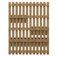 Outsunny Set of 2 Wall-mounted Wooden Garden Planters with Trellis, Drainage Holes and Movable Planter Boxes, Wall Raised Garden Bed for Patio, Carbonised(m-9)