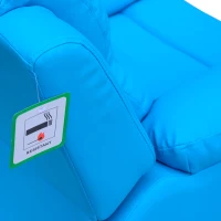 HOMCOM Childrens Recliner Armchair W/ Storage Space on Arms-Blue(m-13)