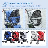 PawHut Dog Stroller Rain Cover, Cover for Dog Pram Stroller Buggy w/ Rear Side Entry(m-6)