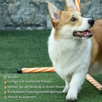 PawHut Agility Set voor Honden, 6-delig Agility-Trainingsset met Sprongstangen, Fluitje, Hondentraining Accessoires met Draagtas, voor Park, Tuin, Oranje(m-7)