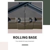 Outsunny Square Cantilever Patio Parasol Base - Water or Sand Filled Stand with Heavy-Duty Wheels, Coffee(m-7)