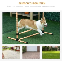 PawHut Agility Set voor Honden, 6-delig Agility-Trainingsset met Sprongstangen, Fluitje, Hondentraining Accessoires met Draagtas, voor Park, Tuin, Oranje(m-5)