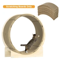 PawHut Zestaw drapaków do kołowrotka dla kotów, obsługa do 5kg, 55x25,5x3cm, Brąz(m-9)