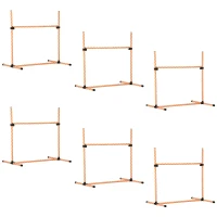 PawHut Agility Set voor Honden, 6-delig Agility-Trainingsset met Sprongstangen, Fluitje, Hondentraining Accessoires met Draagtas, voor Park, Tuin, Oranje(m-10)