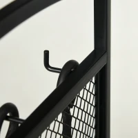 HOMCOM Portalegna da Interno ed Esterno in Metallo con Ganci e 4 Attrezzi Inclusi, 39x39x68cm, Nero(m-9)